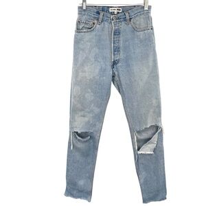 Re/Done X Levis Women’s High-Rise Straight Leg Jeans Distressed Destroyed